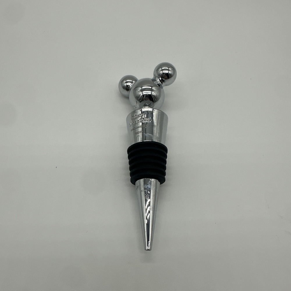 Disney Parks Exclusive Mickey‎ Mouse Head Chrome & Rubber Wine Bottle Stopper